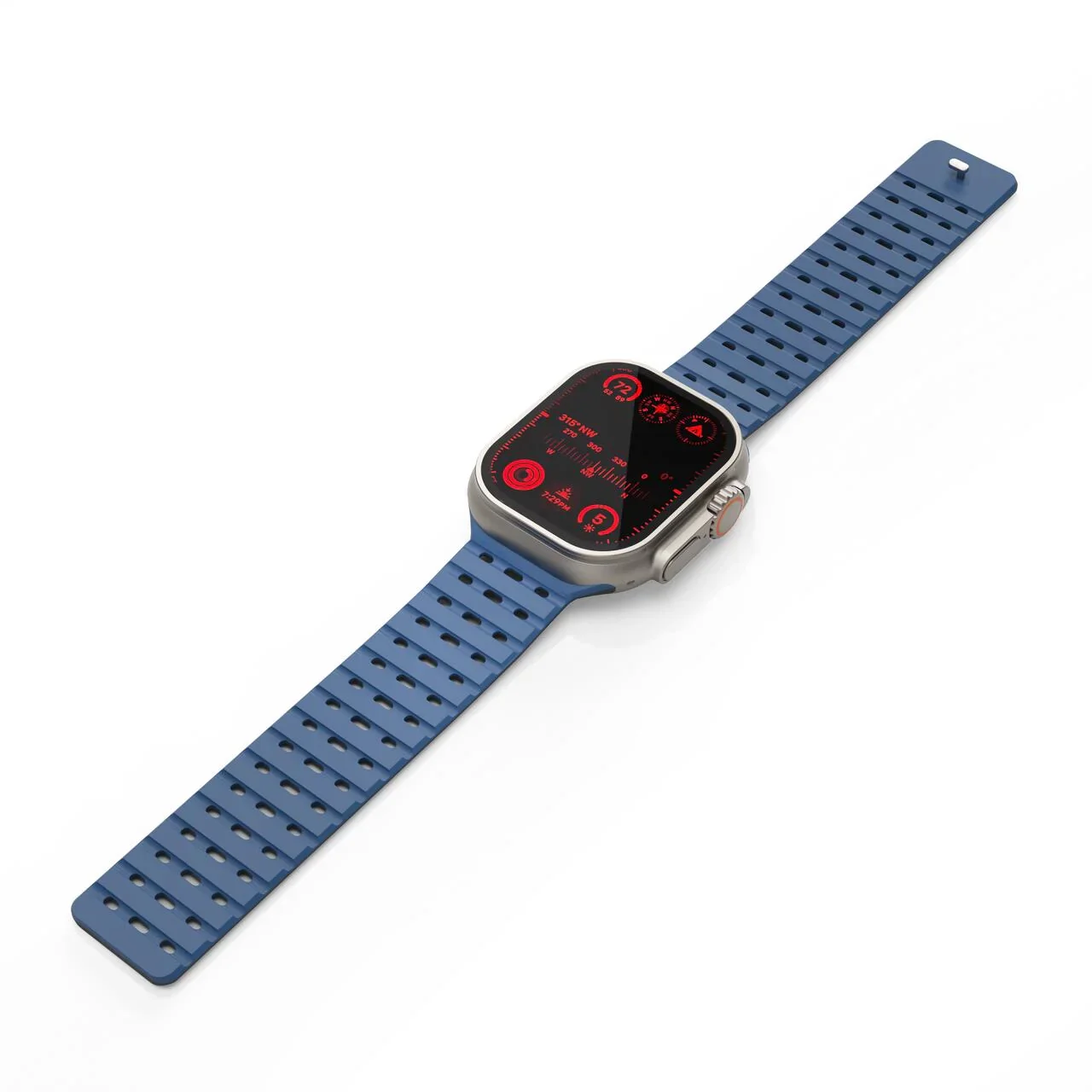 Curea NOA pentru Apple Watch 46/49 mm, Silicon, Albastru - Image 6