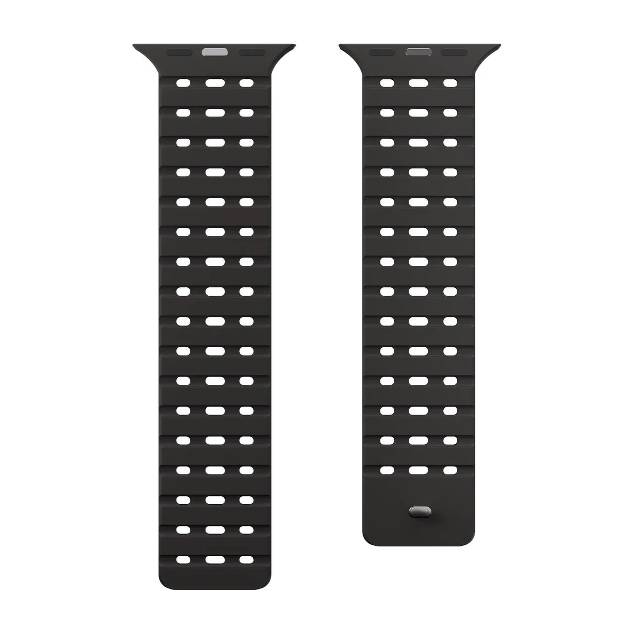 Curea NOA pentru Apple Watch 46/49 mm, Silicon, Negru - Image 5