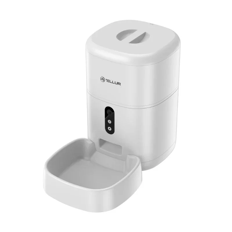 Dispenser hrana animale WiFi Tellur Smart, Camera UltraHD, 4L, Alb - Image 2