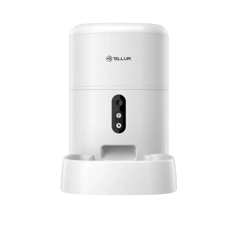 Dispenser hrana animale WiFi Tellur Smart, Camera UltraHD, 4L, Alb - Image 3