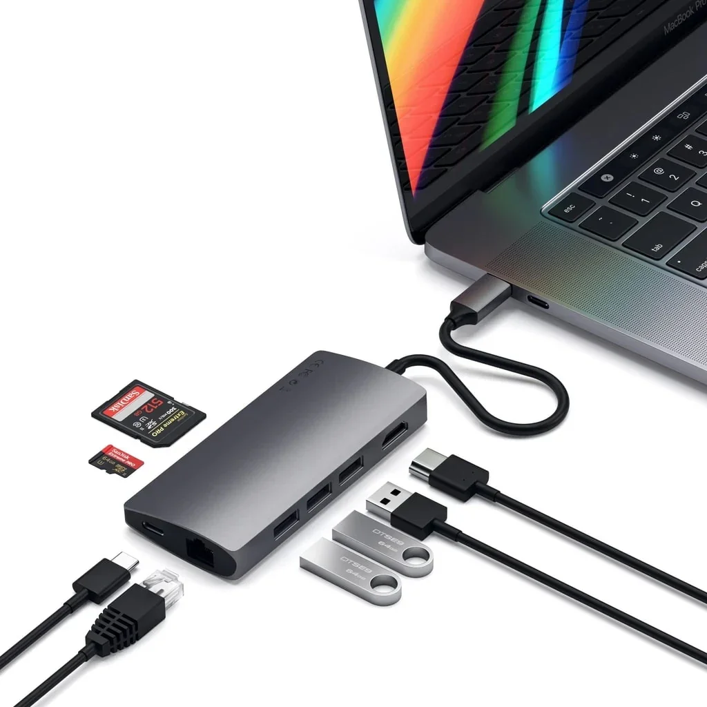 Docking station Satechi Aluminum TYPE-C Multi-Port, Space Grey - Image 8