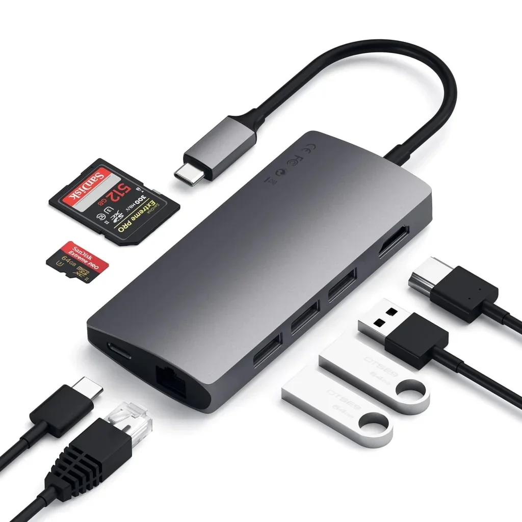 Docking station Satechi Aluminum TYPE-C Multi-Port, Space Grey - Image 9