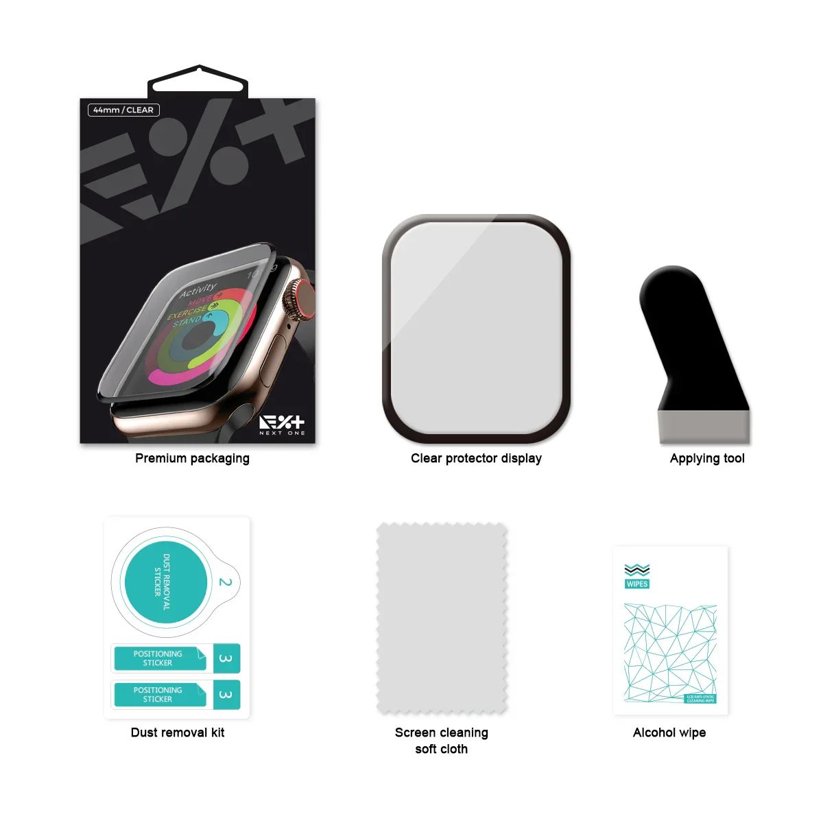 Folie de protectie 3D NOA pentru Apple Watch 44mm, Transparent - Image 4