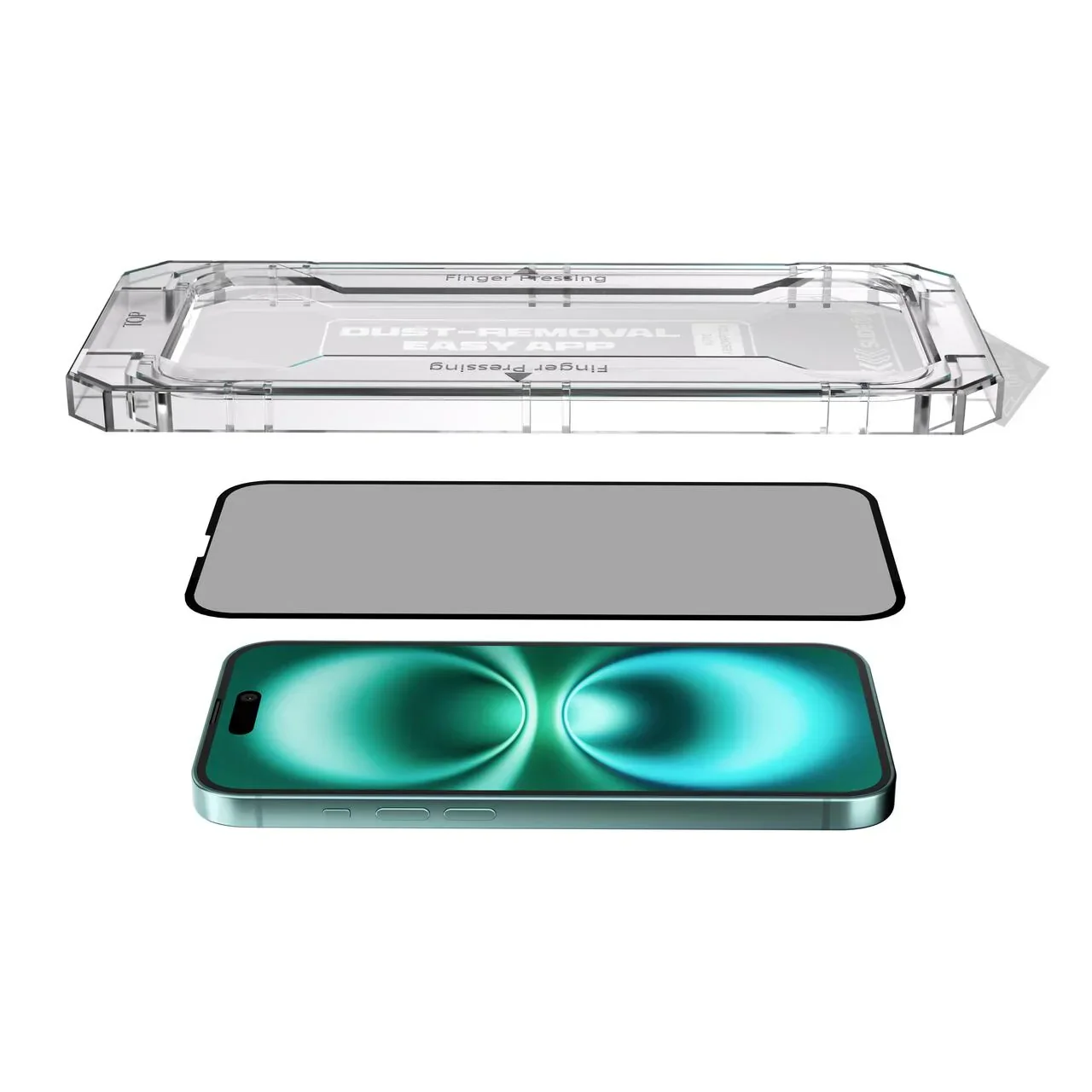 Folie de protectie din sticla privacy NOA pentru iPhone 16 Plus - Image 3