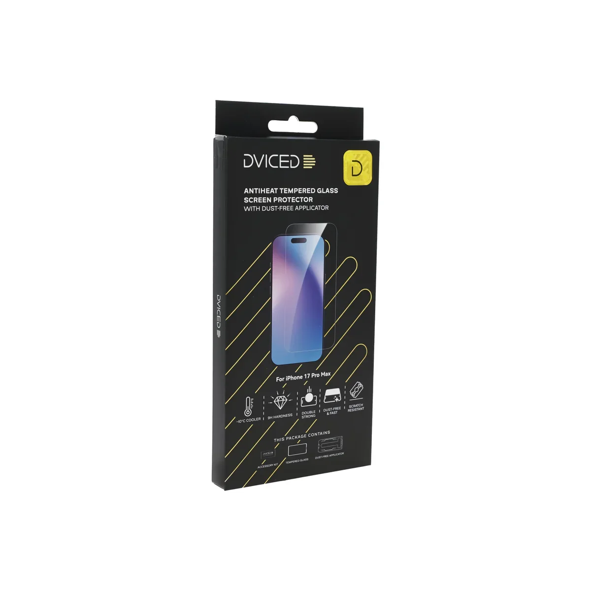 Folie de protectie DVICED din sticlă securizată „Anti-încălzire” pentru iPhone 17 Pro Max, cu aplicator - Image 5
