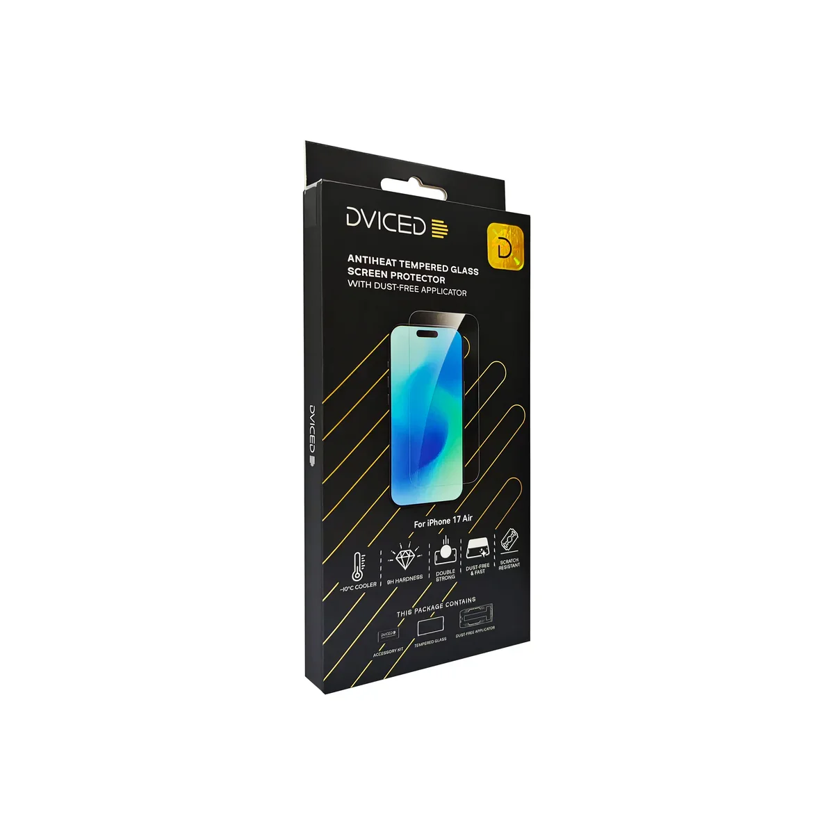 Folie de protectie DVICED din sticlă securizată „Anti-încălzire” pentru iPhone Air, cu aplicator - Image 4