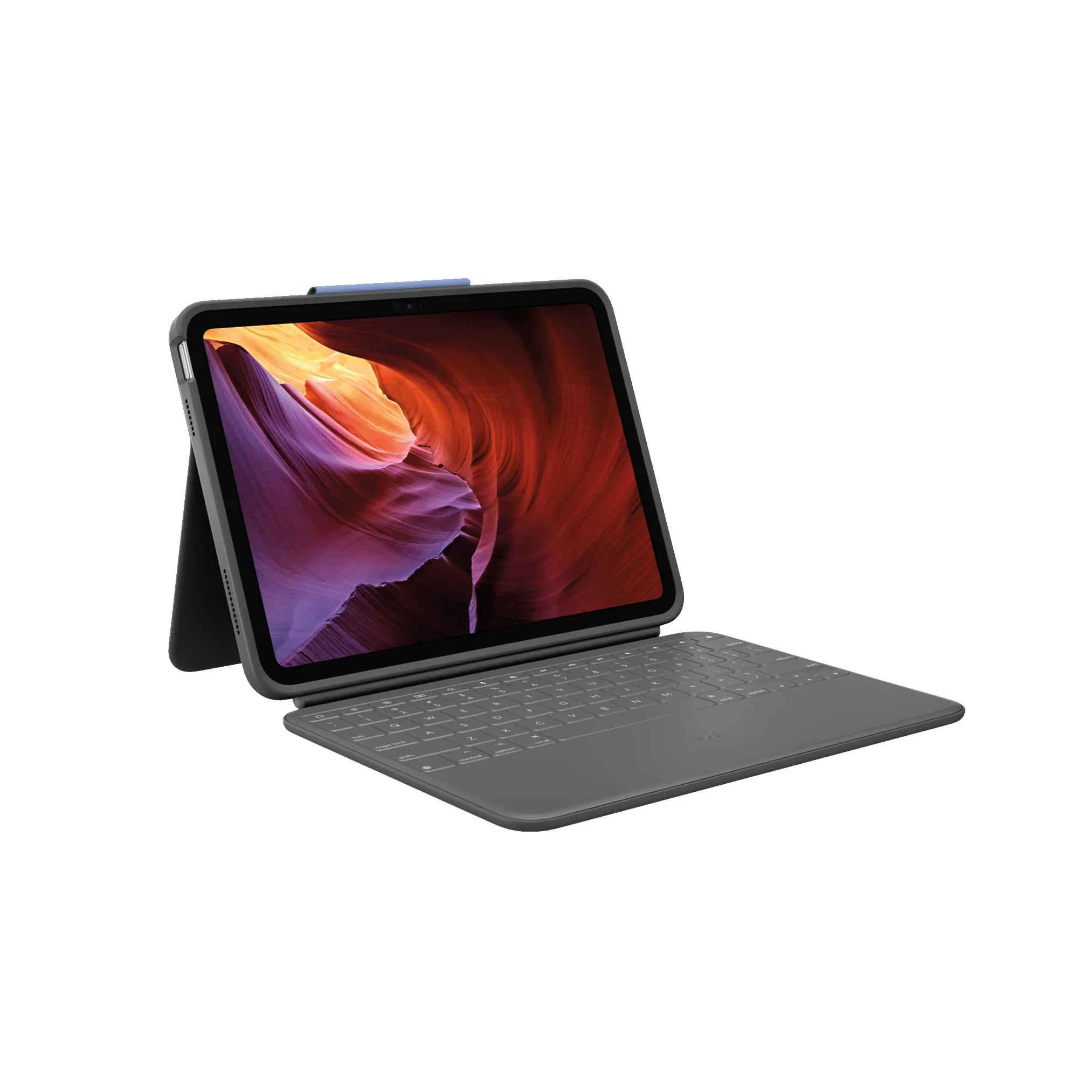 Husa cu tastatura Logitech Rugged Folio cu Smart Connector pentru iPad 10, US, Gri Oxford - Image 5