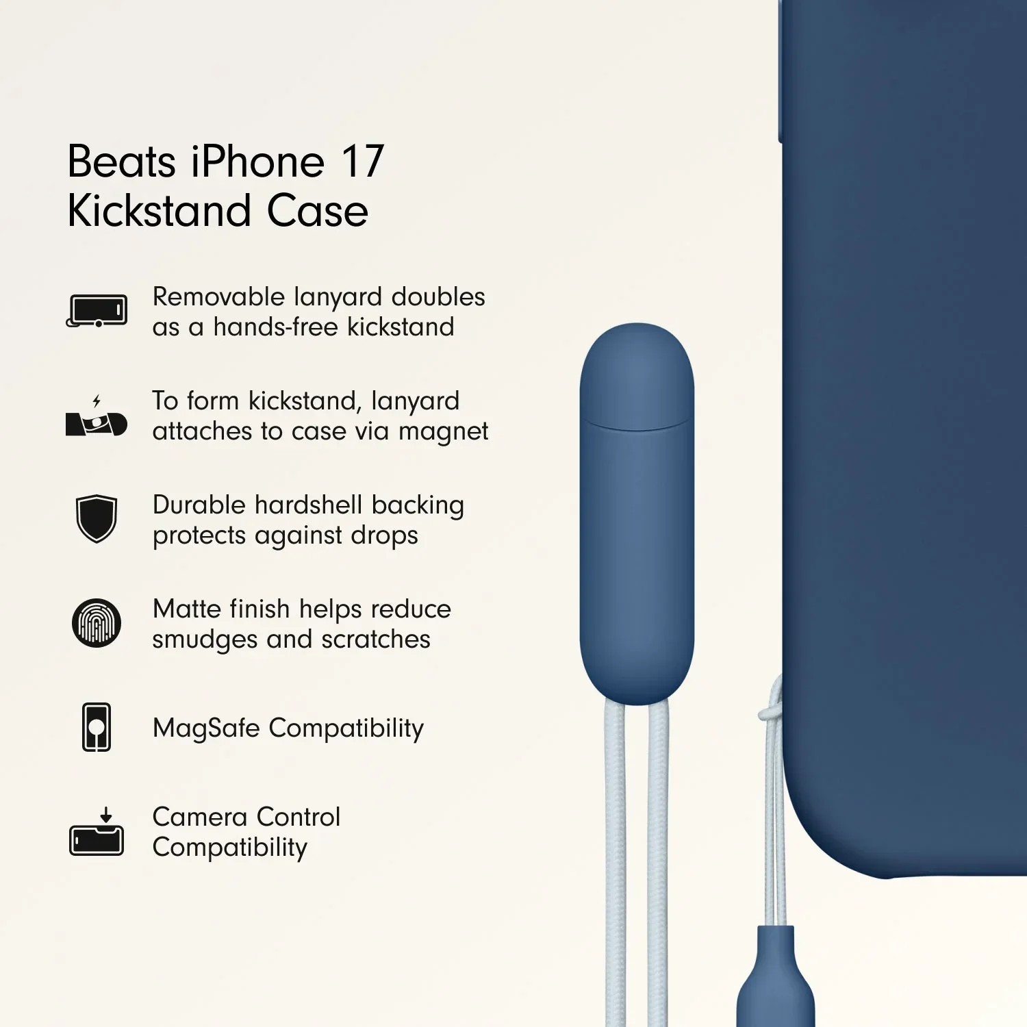 Husa de protectie Apple Beats pentru iPhone 17 cu suport, MagSafe și control al camerei, Bedrock Blue - Image 2