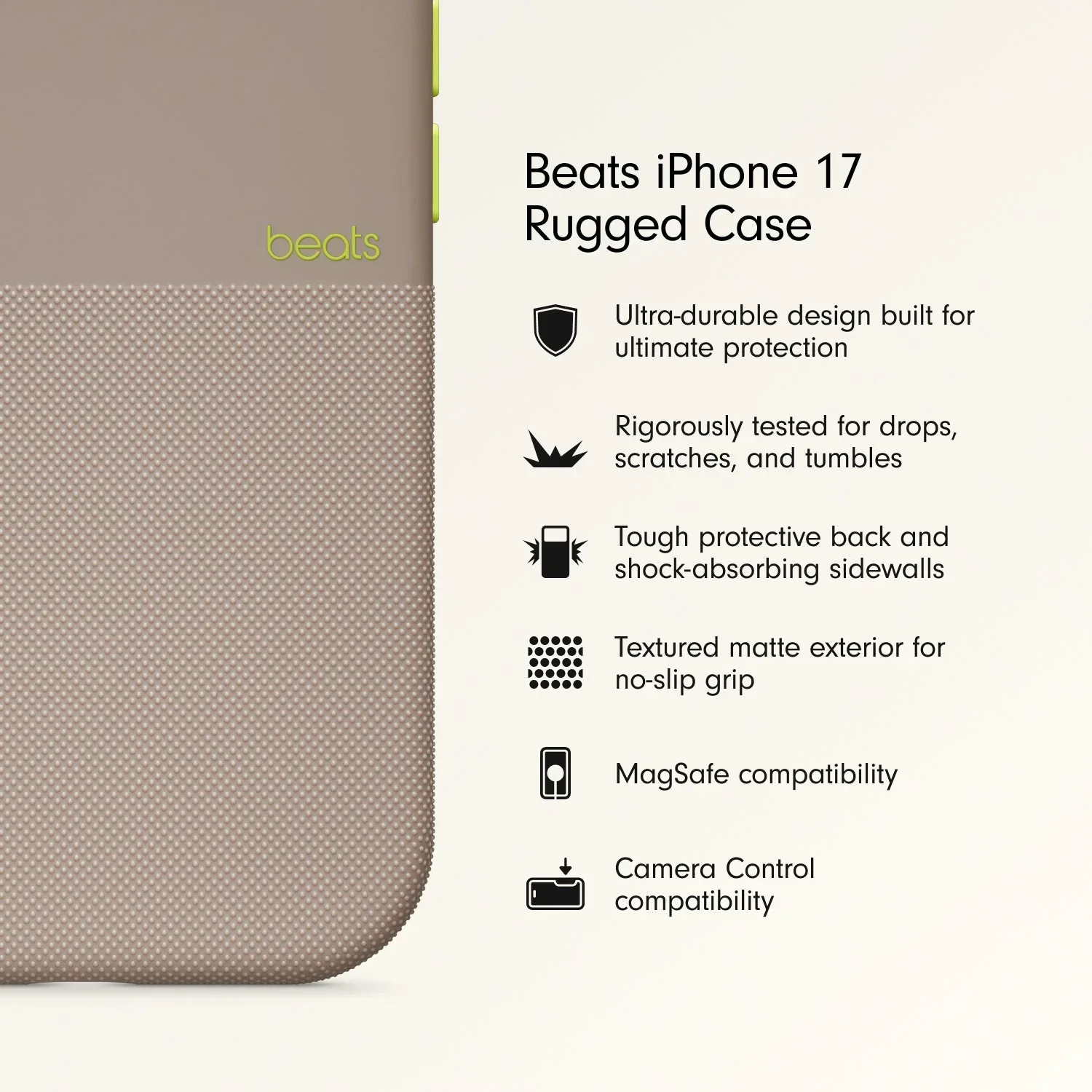 Husa de protectie Apple Beats Rugged pentru iPhone 17 cu MagSafe și control al camerei, Alpine Gray - Image 2