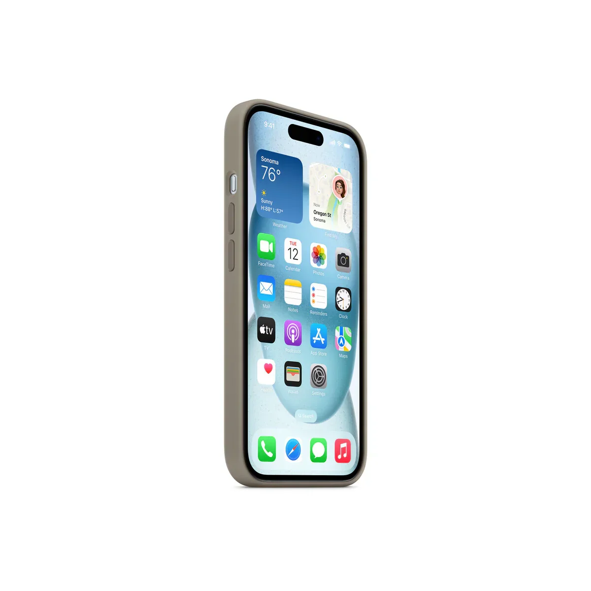 Husa de protectie Apple cu MagSafe pentru iPhone 15, Silicon, Clay - Image 14