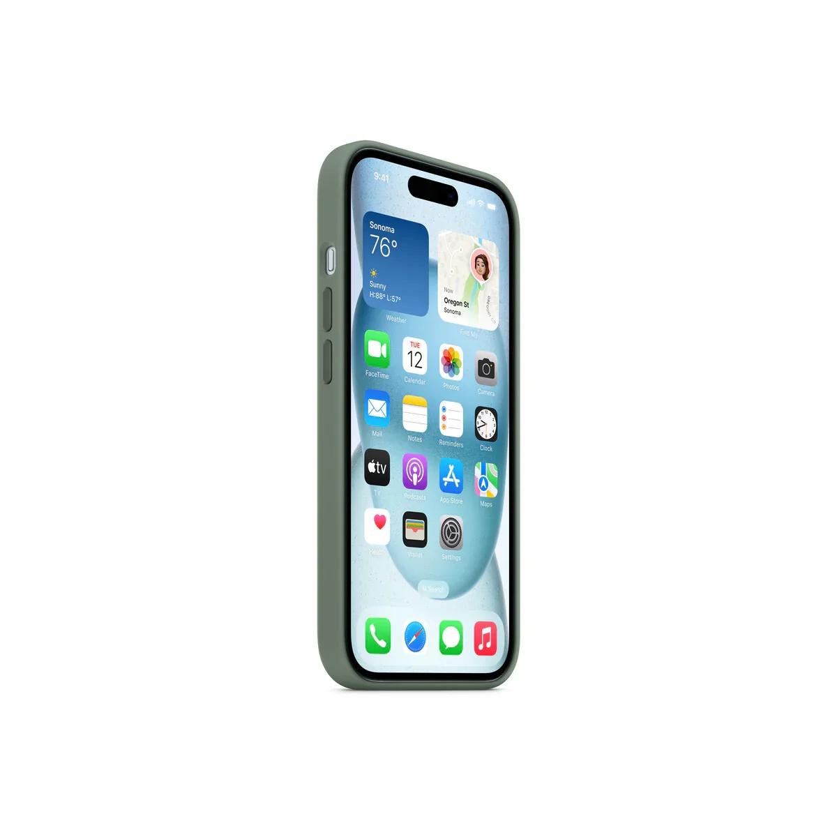Husa de protectie Apple cu MagSafe pentru iPhone 15, Silicon, Cypress - Image 13