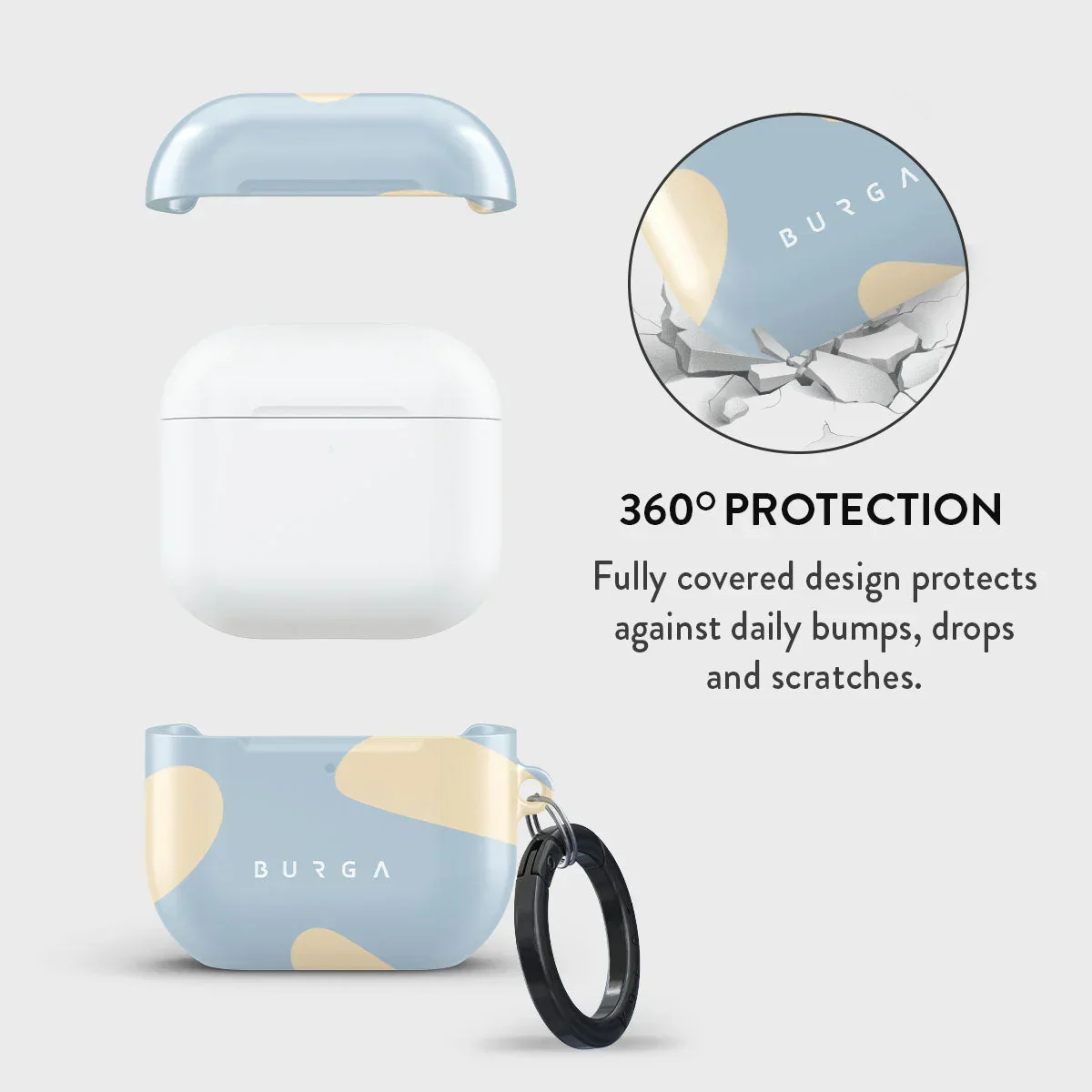 Husa de protectie BURGA pentru AirPods 4, Bleu/Galben - Image 2