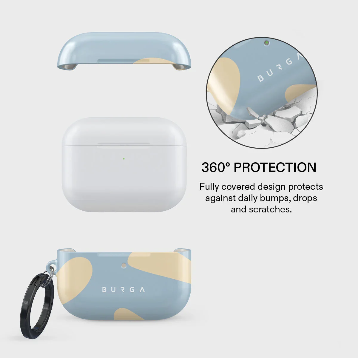 Husa de protectie BURGA pentru AirPods Pro 3, Bleu/Galben - Image 2