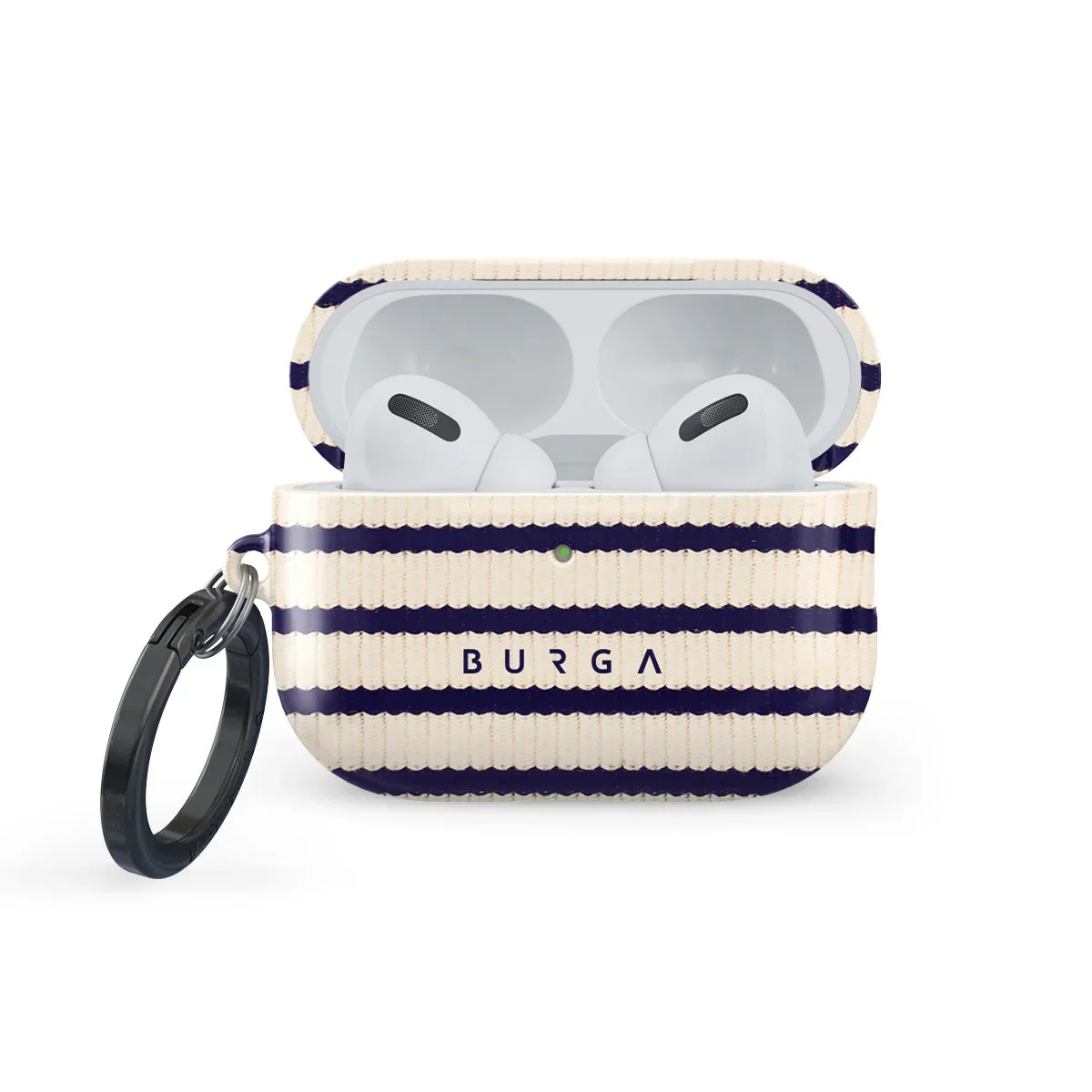 Husa de protectie BURGA pentru AirPods Pro 3, Dungi, Bej