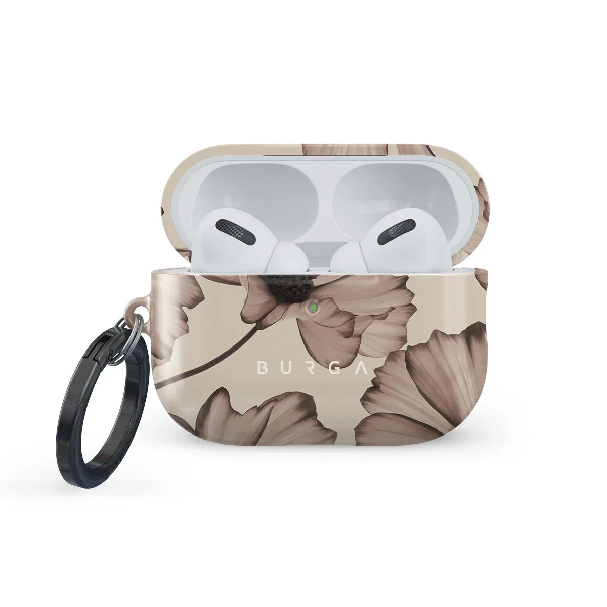 Husa de protectie BURGA pentru AirPods Pro 3, Flori, Bej