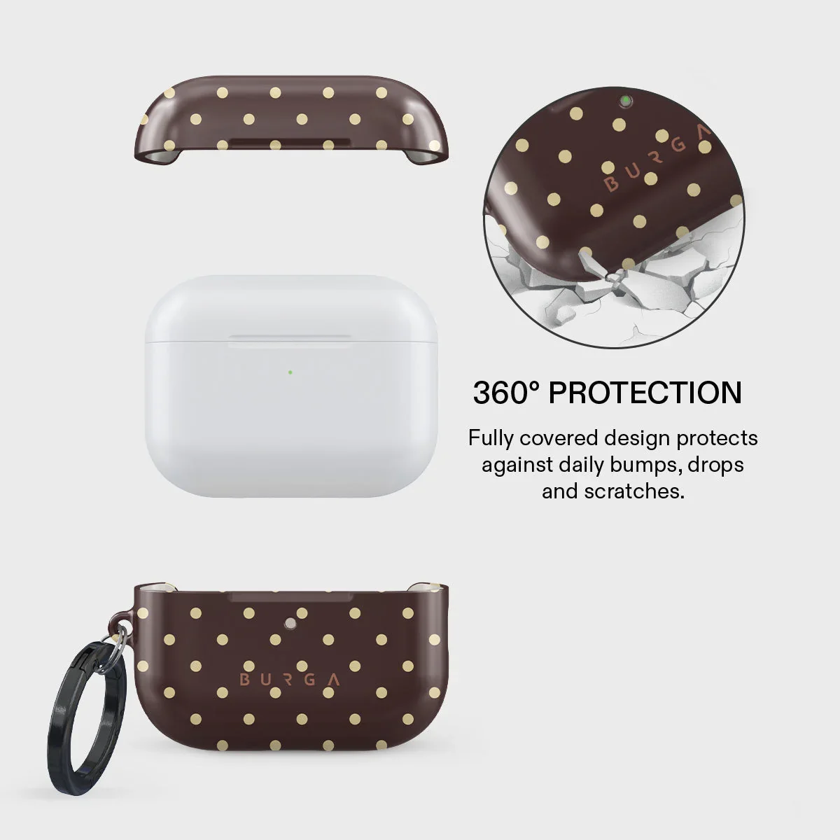 Husa de protectie BURGA pentru AirPods Pro 3, Maro/Galben - Image 2