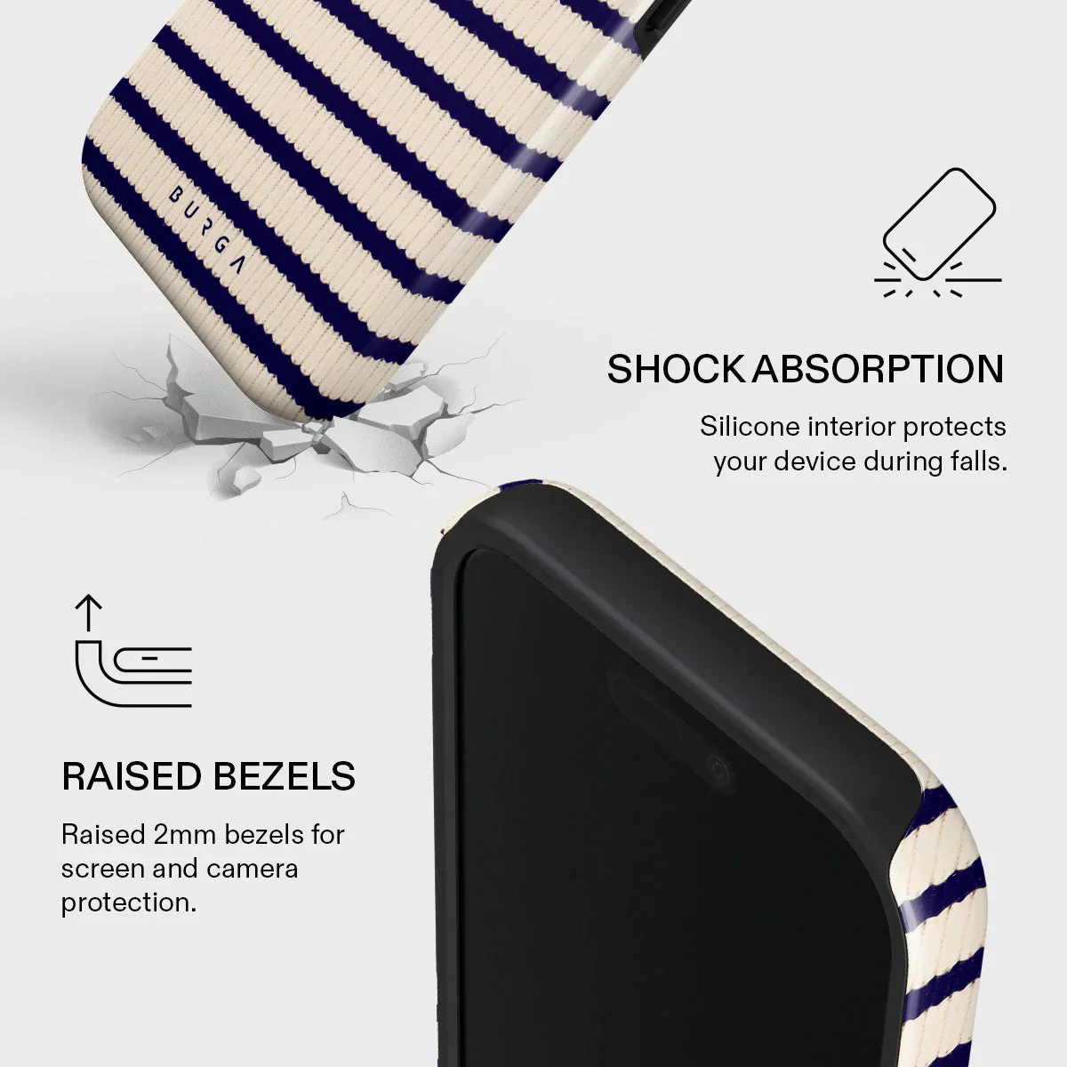 Husa de protectie BURGA pentru iPhone 17, Dungi, Bej - Image 4
