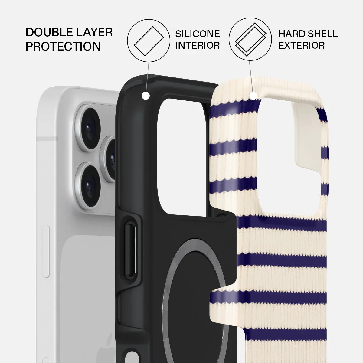 Husa de protectie BURGA pentru iPhone 17 Pro, Dungi, Bej - Image 2