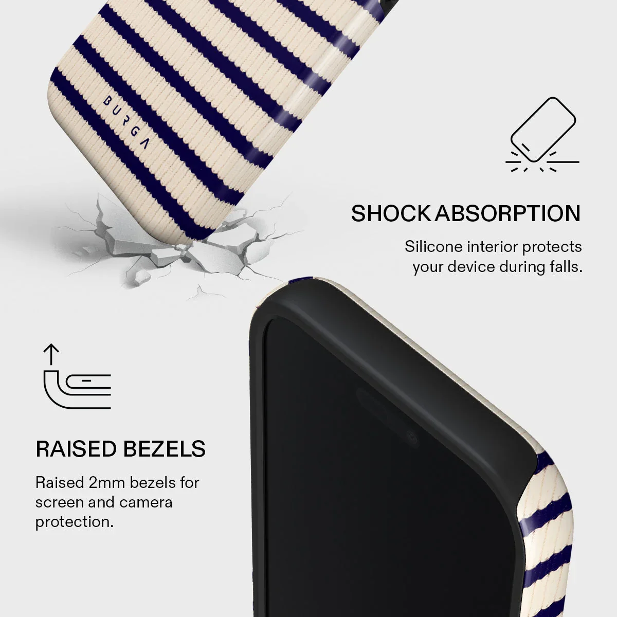Husa de protectie BURGA pentru iPhone 17 Pro, Dungi, Bej - Image 4