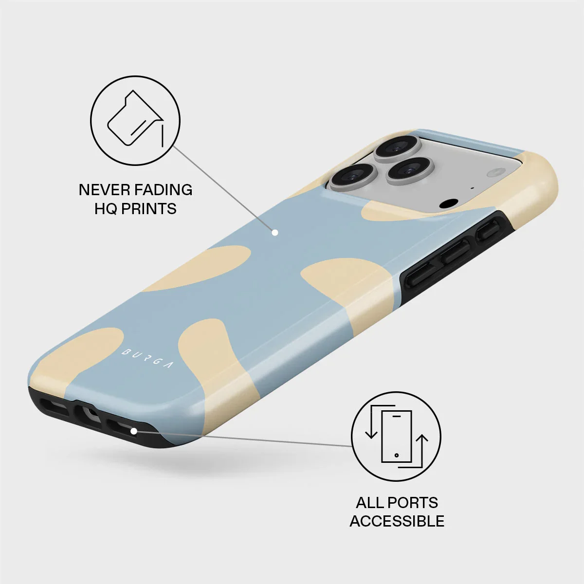 Husa de protectie BURGA pentru iPhone 17 Pro Max, Bleu/Galben - Image 3