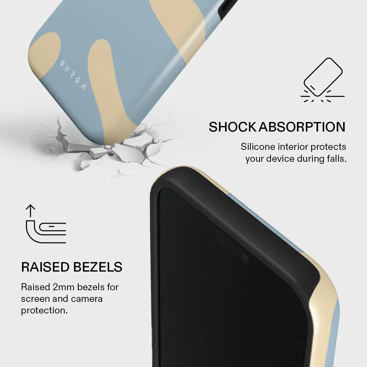 Husa de protectie BURGA pentru iPhone 17 Pro Max, Bleu/Galben - Image 4