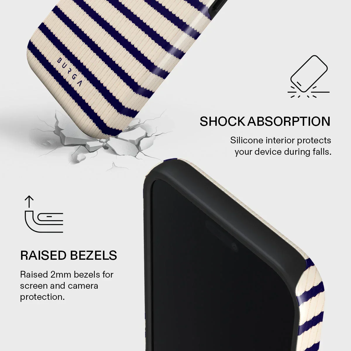 Husa de protectie BURGA pentru iPhone 17 Pro Max, Dungi, Bej - Image 4