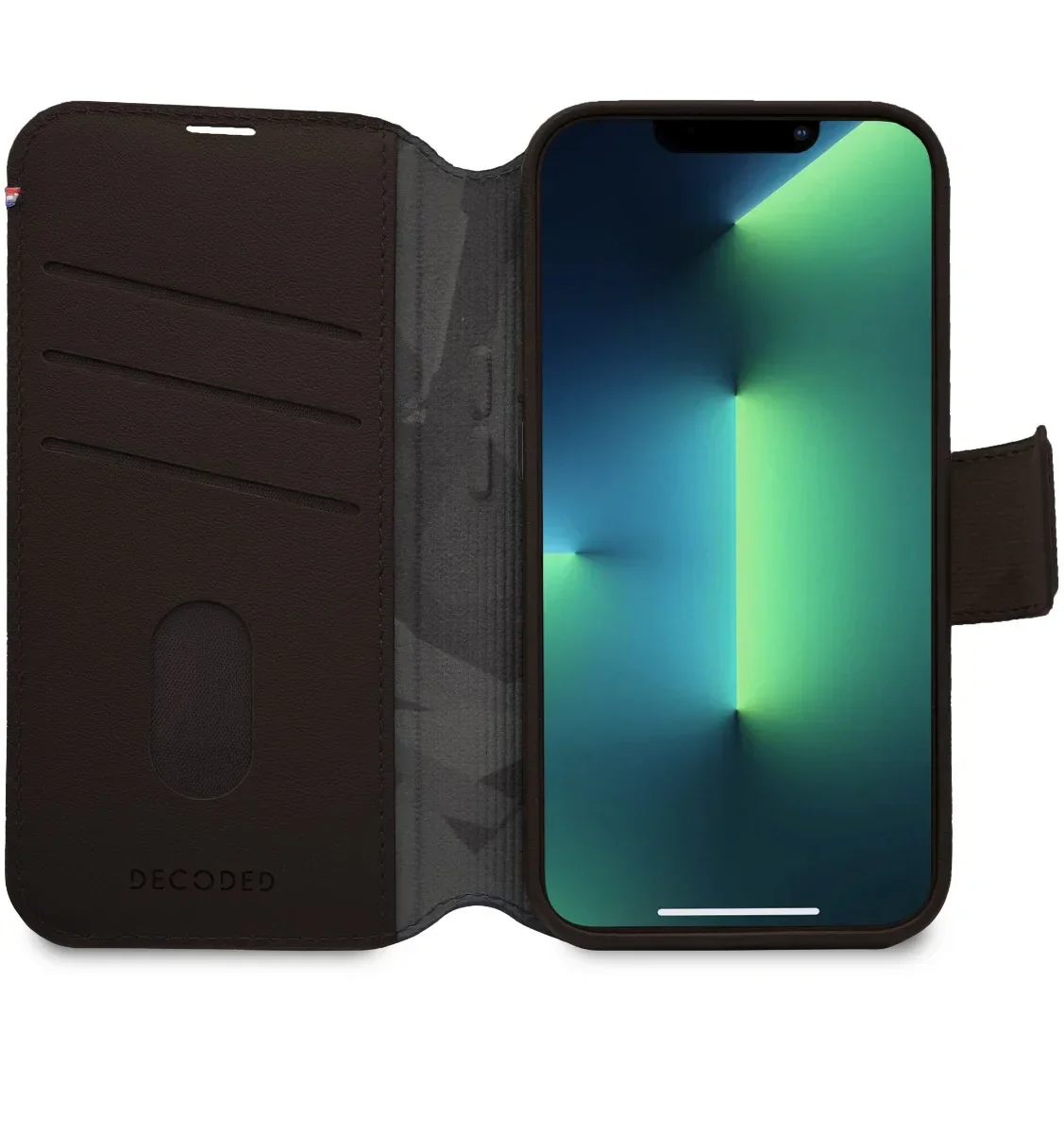 Husa de protectie Decoded cu portofel pentru iPhone 14 Pro Max, Piele, Maro - Image 3