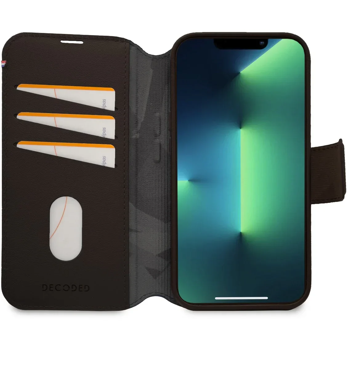 Husa de protectie Decoded cu portofel pentru iPhone 14 Pro, Piele, Maro - Image 5
