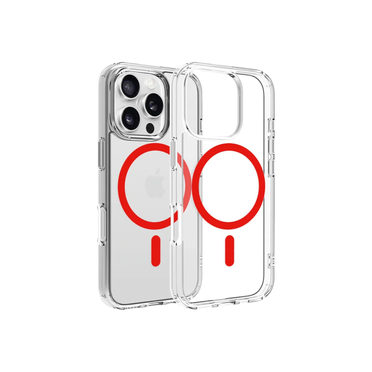 Husa de protectie Dviced cu Magsafe pentru iPhone 16 Pro, Rosu Transparent - Image 2