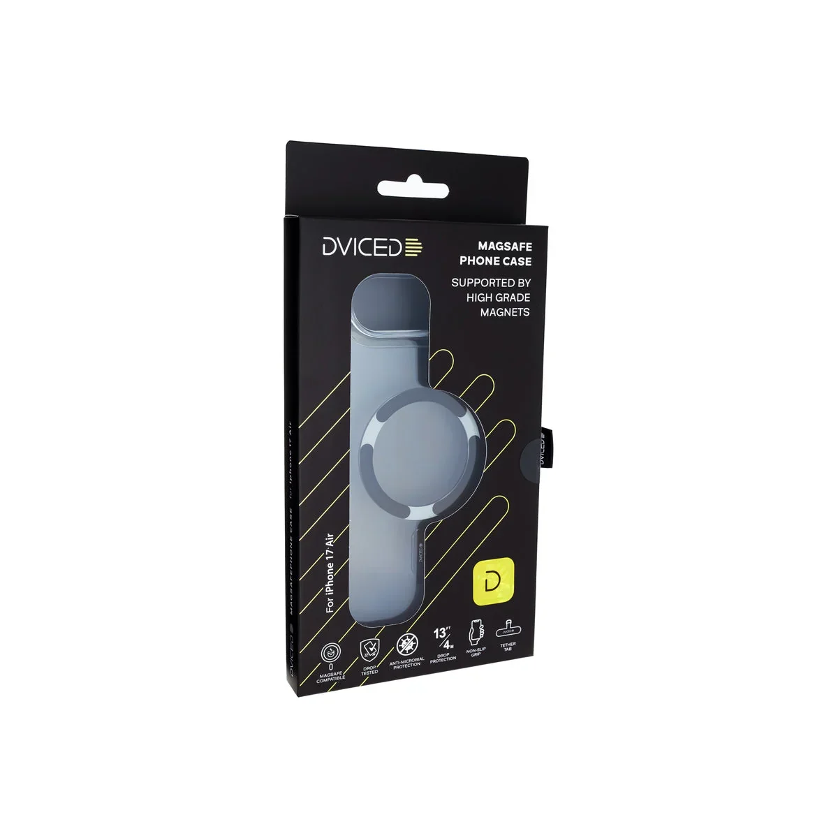 Husă de protectie DVICED din silicon pentru iPhone Air, MagSafe, Transparent-neagră - Image 4