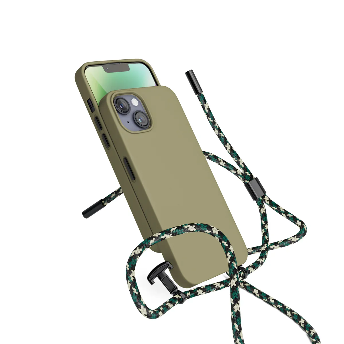 Husa de protectie Epico cu snur pentru iPhone 14, Silicon, Verde - Image 3