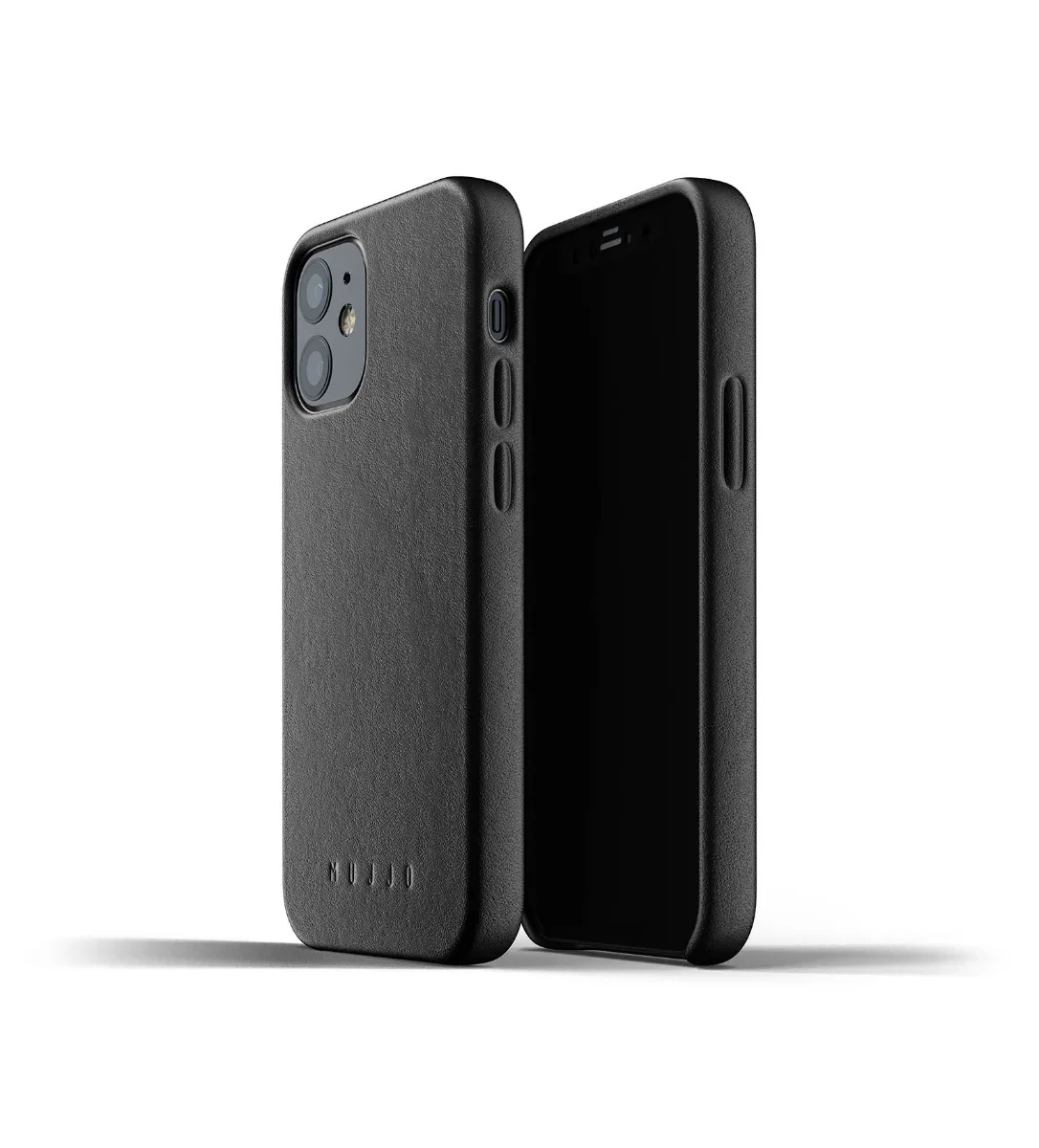 Husa de protectie Mujjo pentru iPhone 12 Mini, Piele, Negru