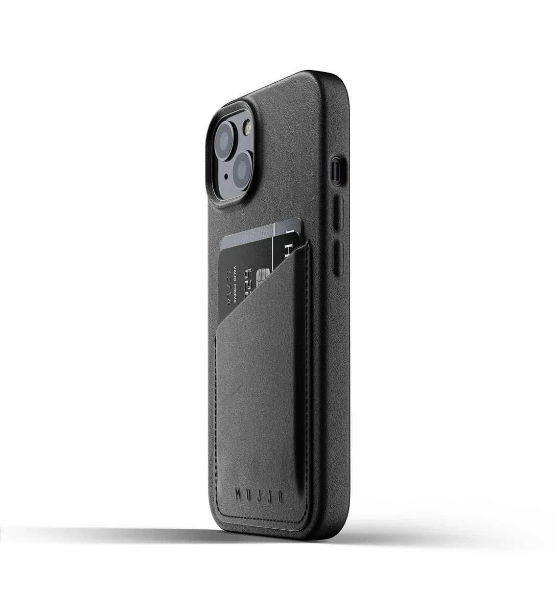 Husa de protectie Mujjo tip portofel pentru iPhone 13, Piele, Black - Image 3