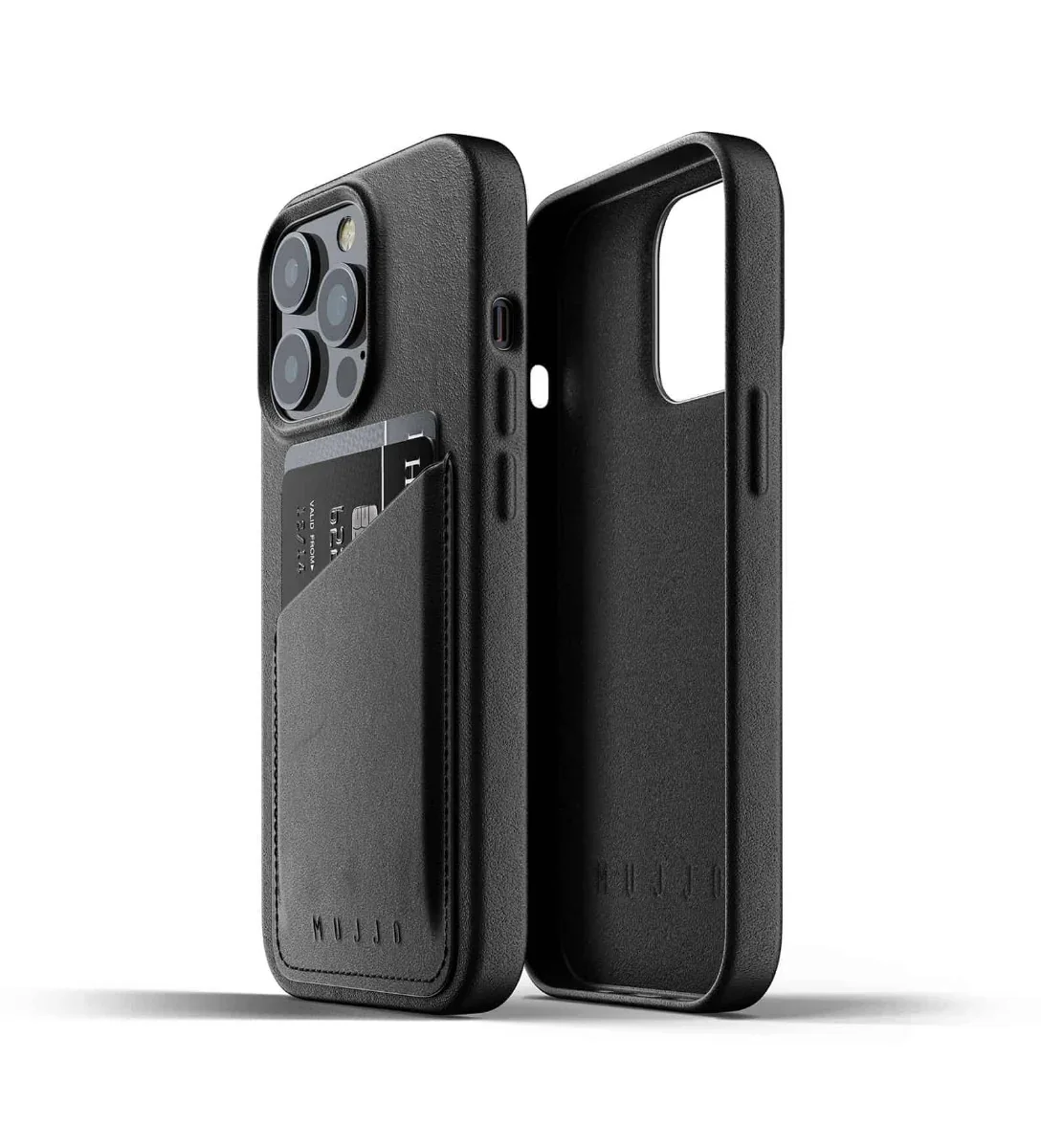 Husa de protectie Mujjo tip portofel pentru iPhone 13 Pro, Piele, Black - Image 2