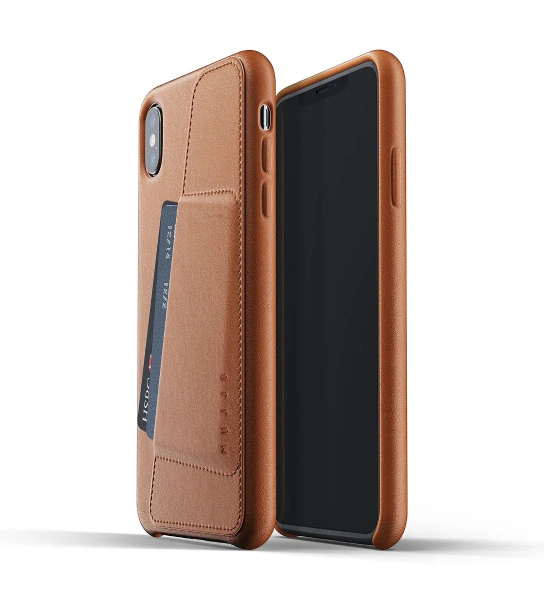 Husa de protectie Mujjo tip portofel pentru iPhone XS Max, Piele, Tan