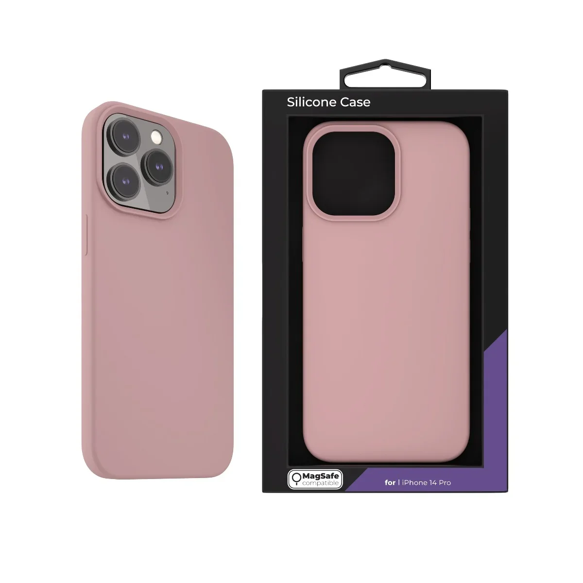 Husa de protectie NOA cu MagSafe pentru iPhone 14 Pro, Silicon, Roz - Image 2