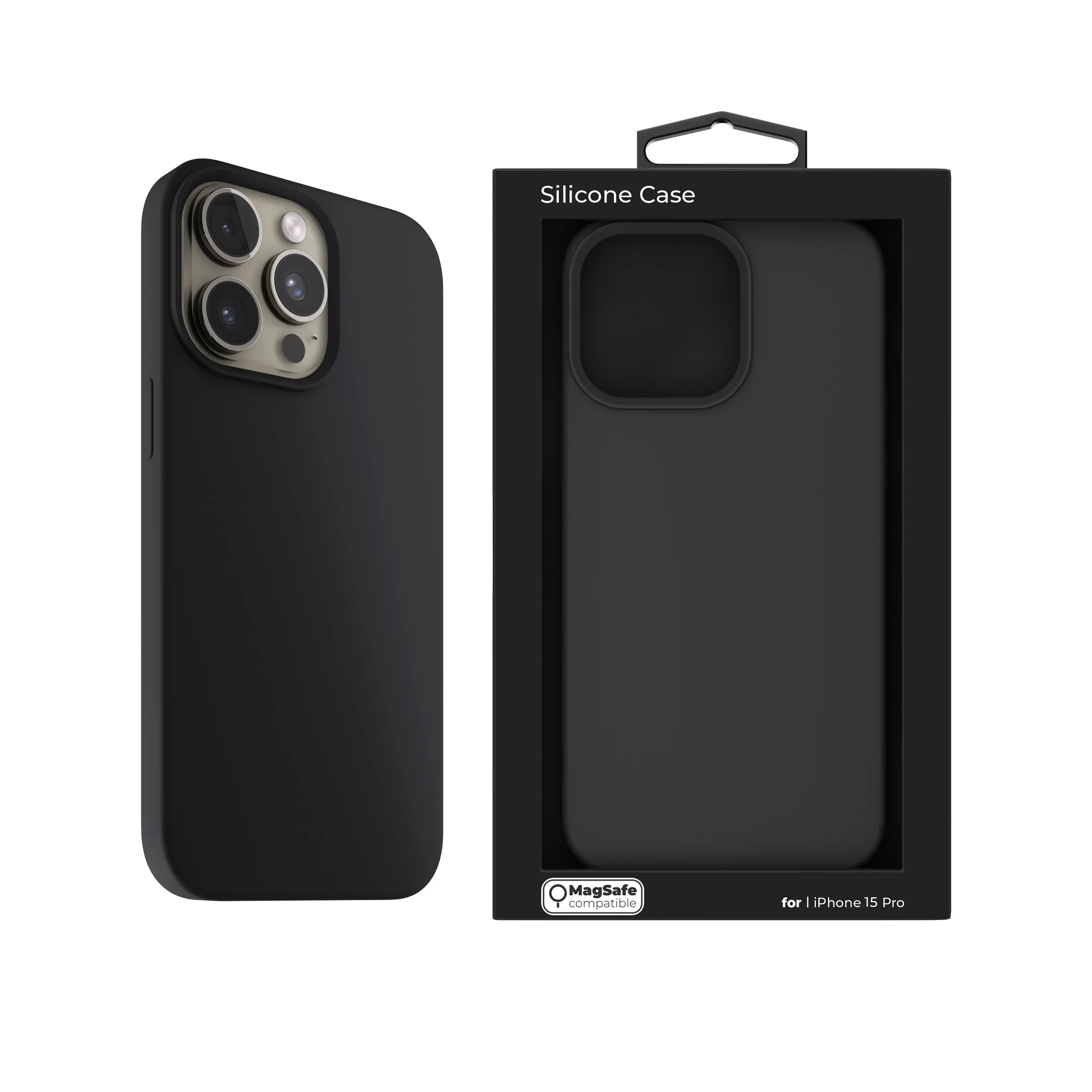 Husa de protectie NOA cu MagSafe pentru iPhone 15 Pro, Silicon, Negru - Image 9