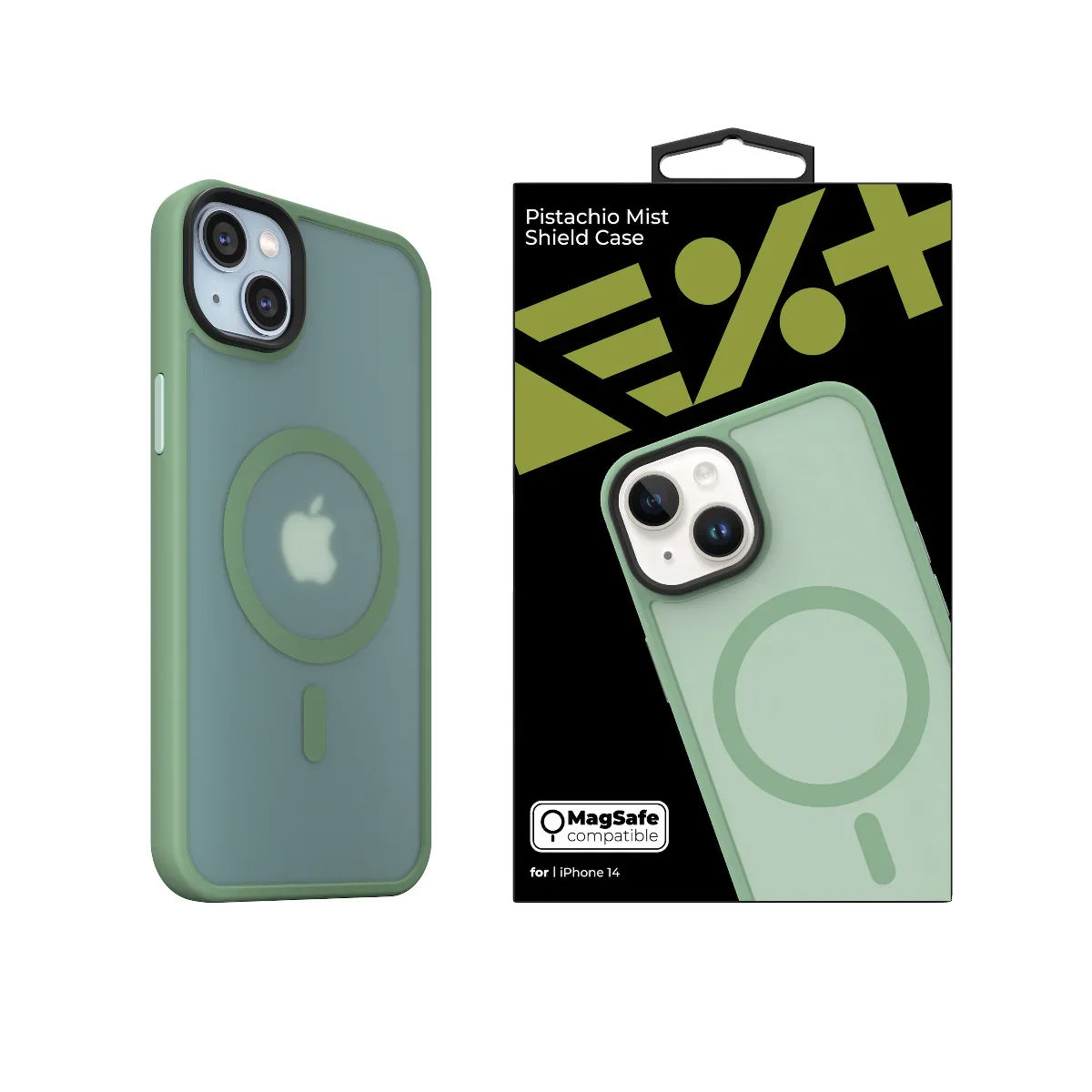 Husa de protectie NOA Mist Shield cu MagSafe pentru iPhone 14, Verde