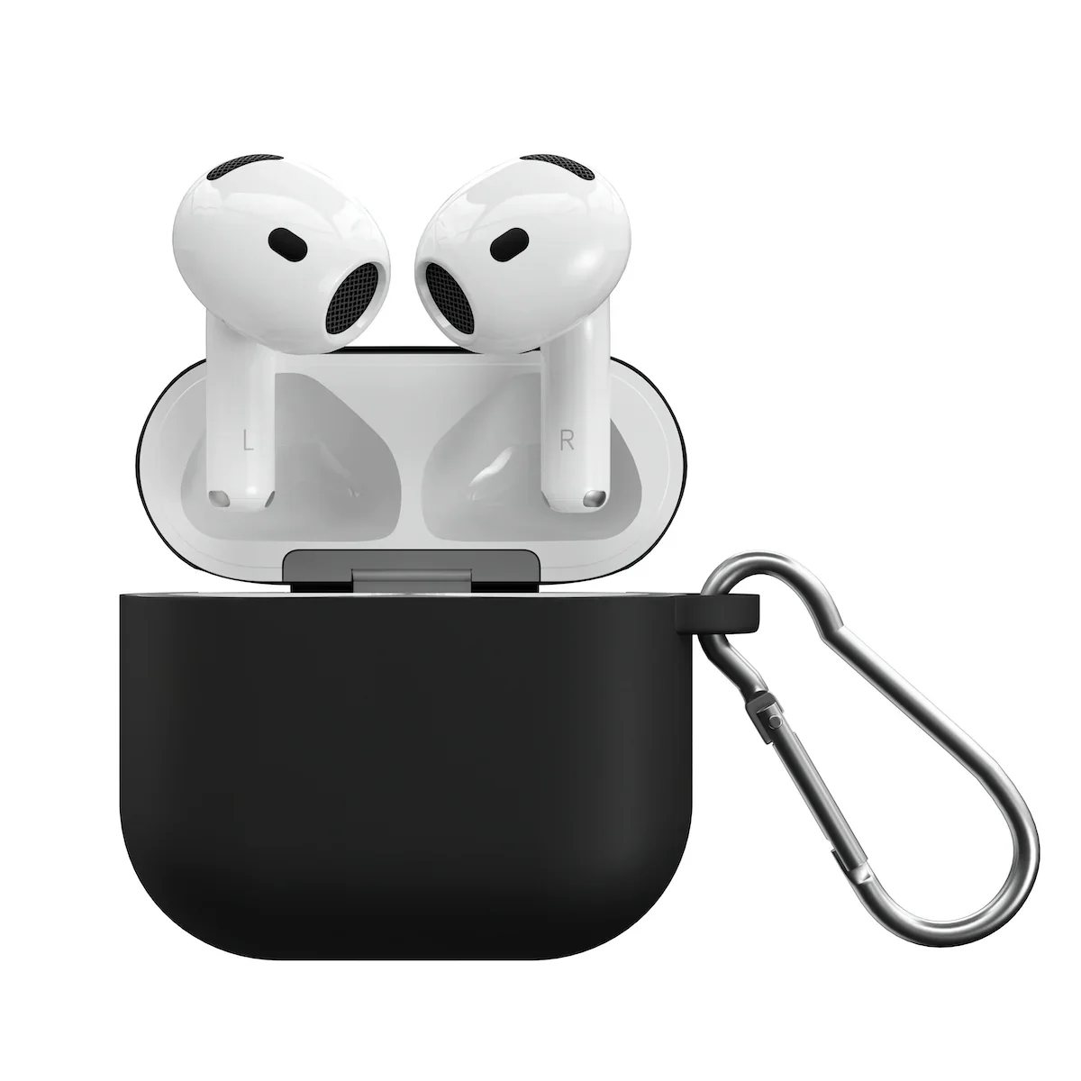 Husa de protectie NOA pentru AirPods 4, Silicon, Negru - Image 3