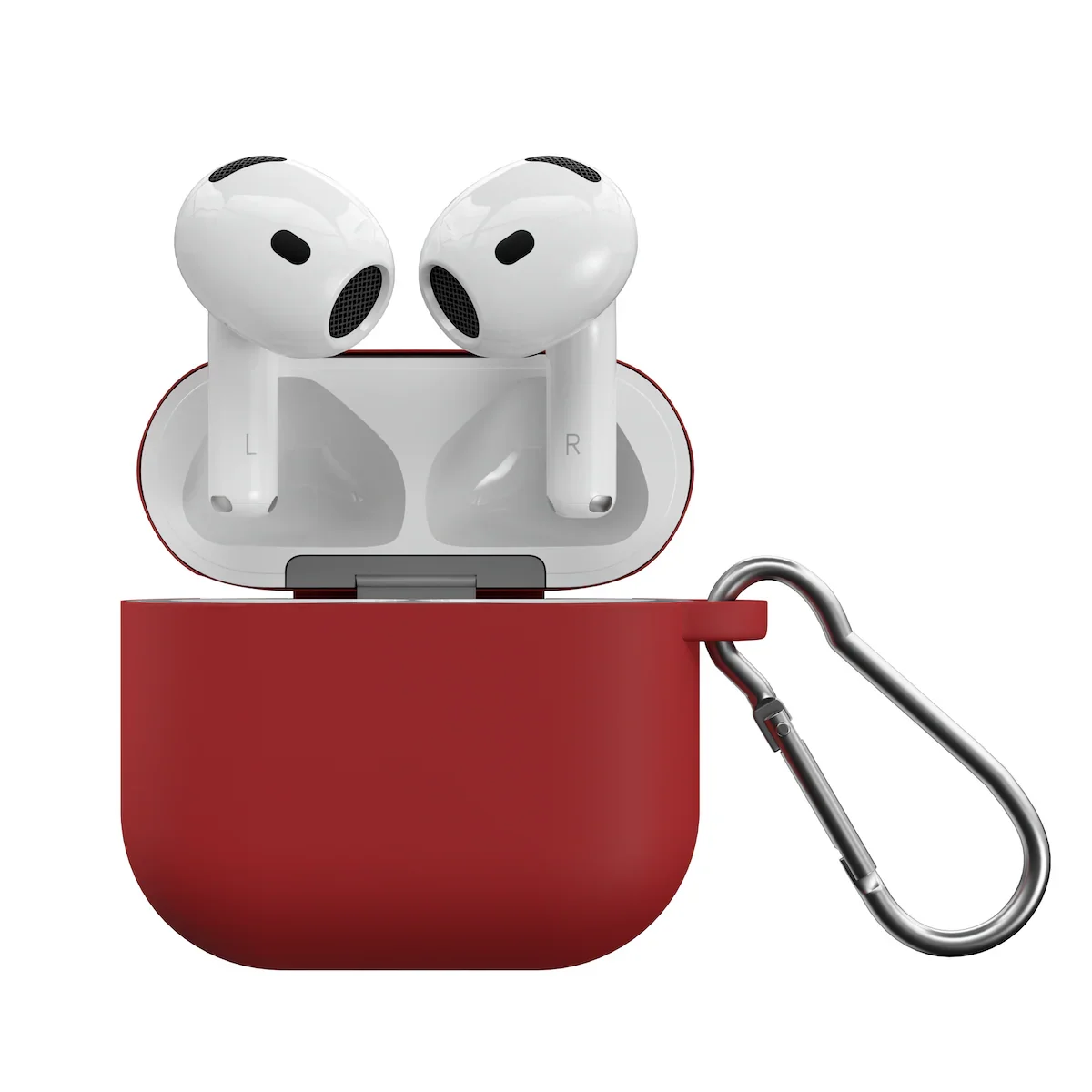 Husa de protectie NOA pentru AirPods 4, Silicon, Rosu - Image 3