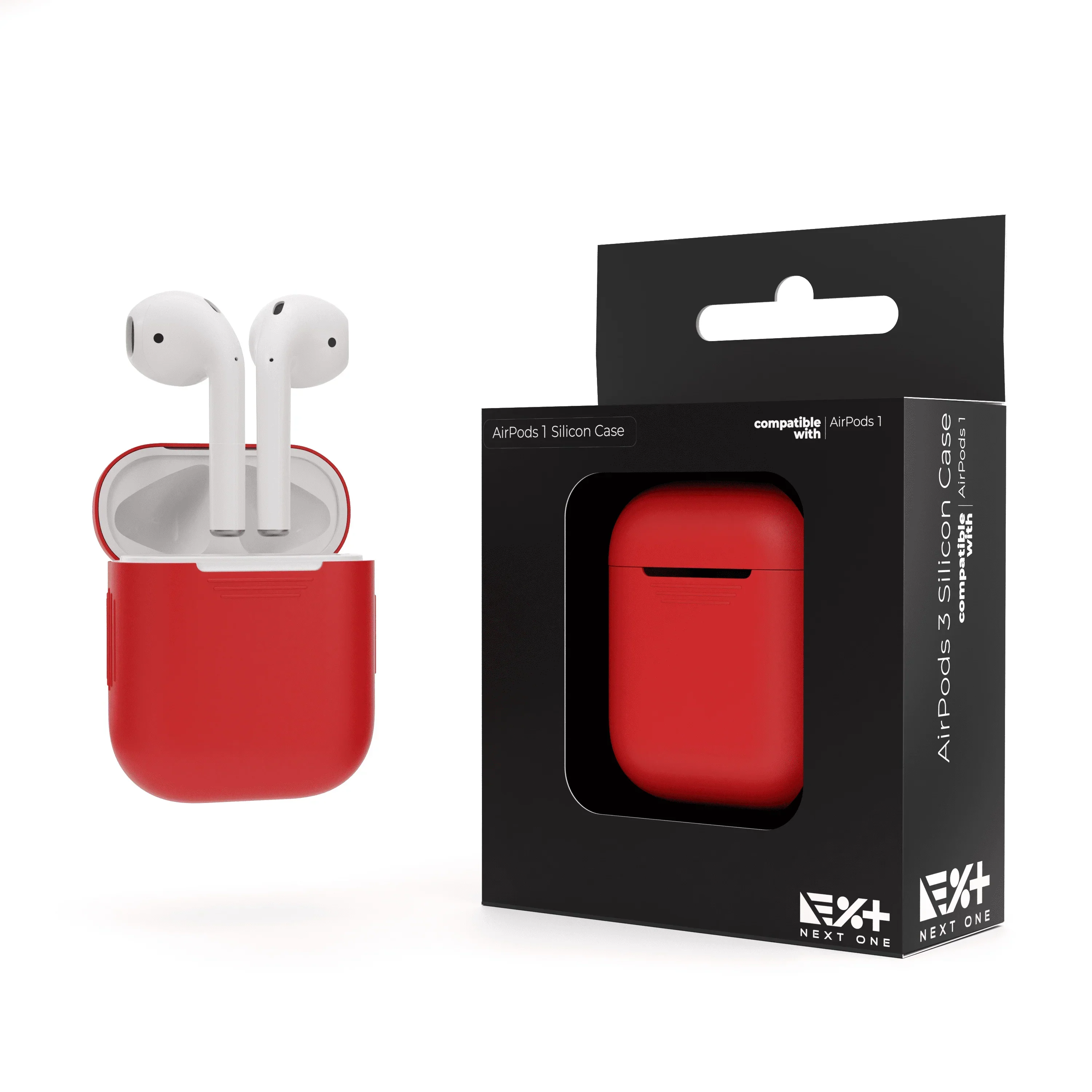 Husa de protectie NOA pentru AirPods (gen.1-2), Silicon, Rosu - Image 7