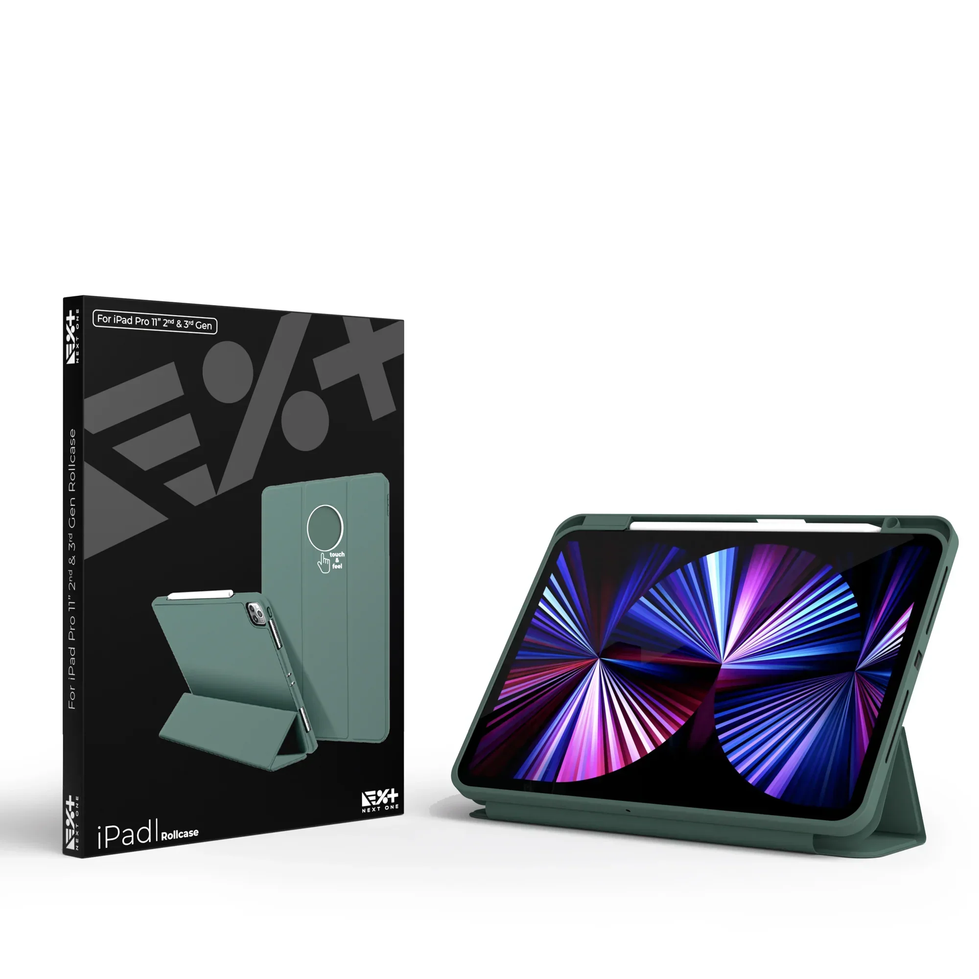Husa de protectie NOA Rollcase pentru iPad Pro 11" M1-M4, Verde - Image 10
