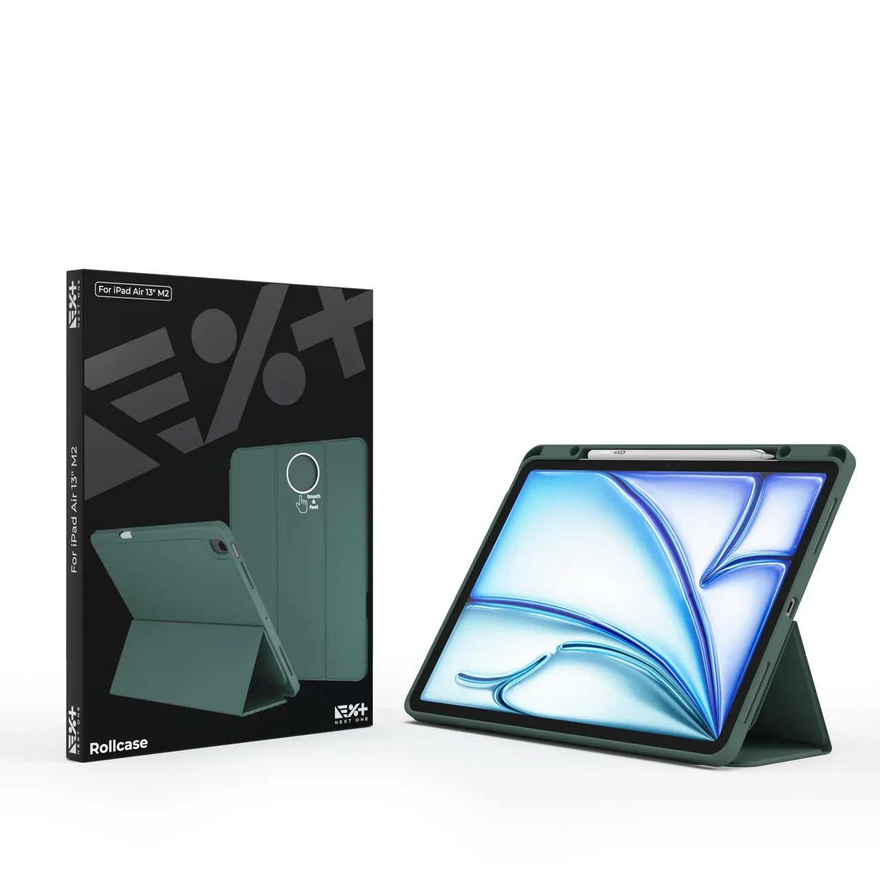 Husa de protectie NOA Rollcase pentru iPad Air 13" M2, cu suport pentru stilou, Verde - Image 10