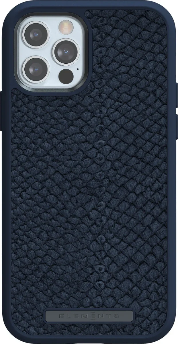 Husa de protectie Njord pentru iPhone 12 / iPhone 12 Pro, Piele, Albastru