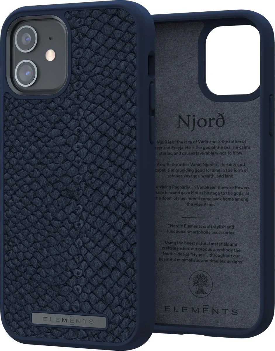 Husa de protectie Njord pentru iPhone 12 / iPhone 12 Pro, Piele, Albastru - Image 7