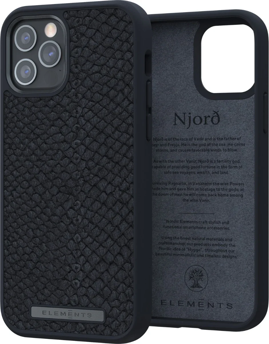 Husa de protectie Njord pentru iPhone 12 / iPhone 12 Pro, Piele, Negru - Image 8