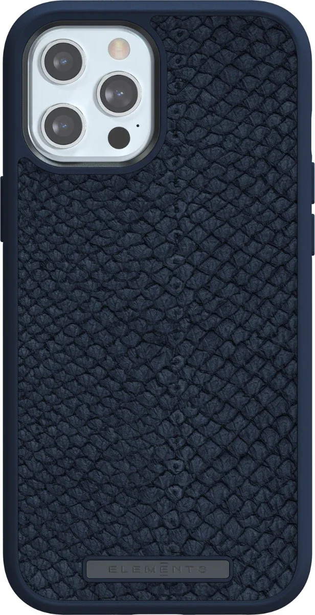 Husa de protectie Njord pentru iPhone 12 Pro Max, Piele, Albastru
