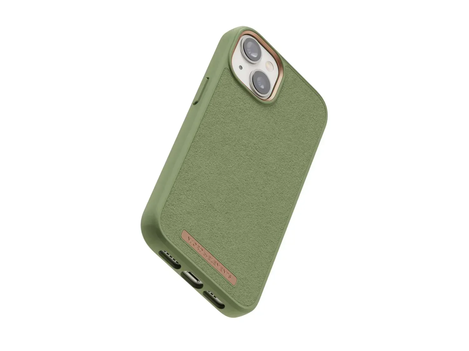 Husa de protectie Njord Suede Comfort+ pentru iPhone 14 Plus, Olive - Image 4
