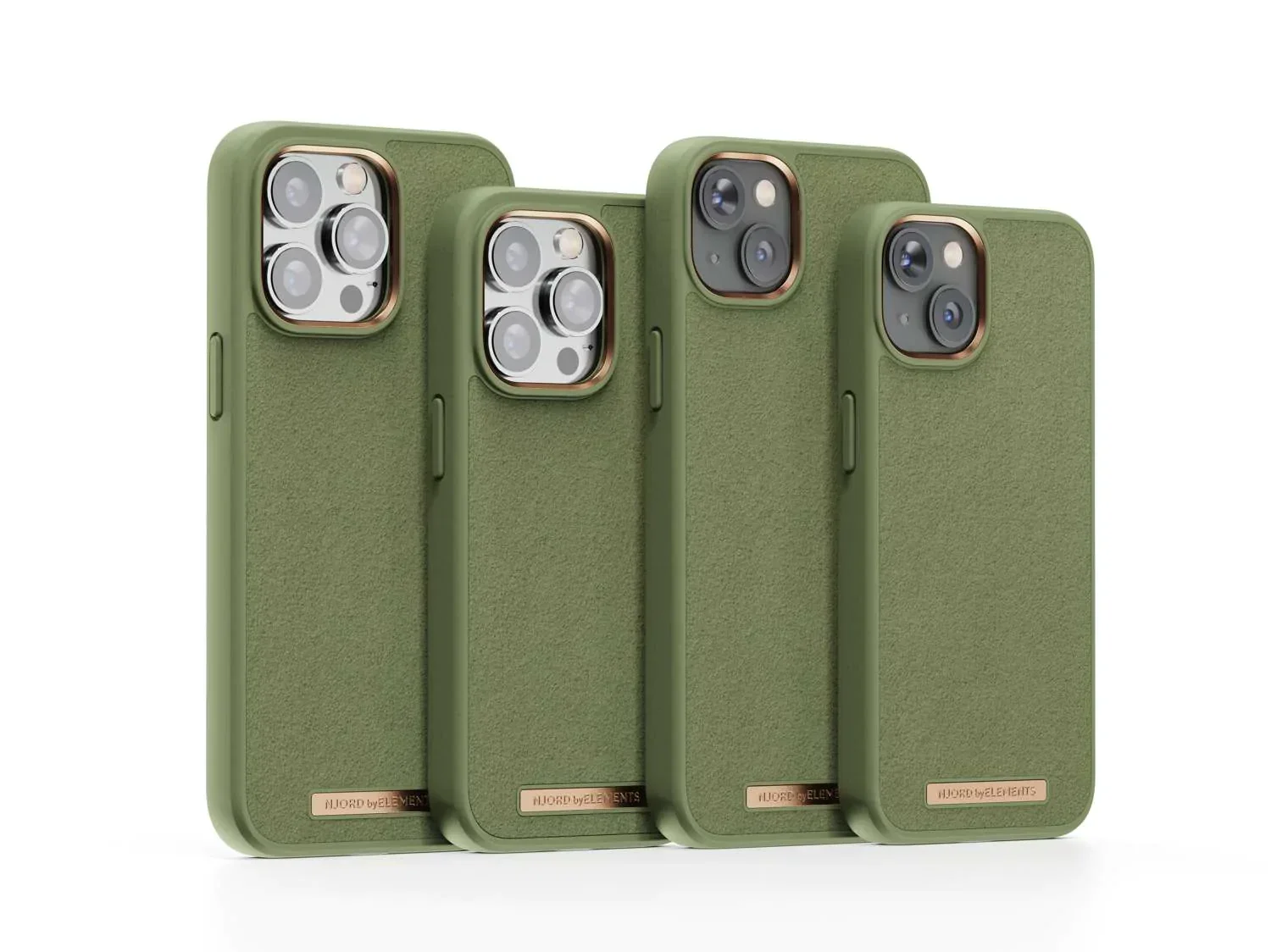 Husa de protectie Njord Suede Comfort+ pentru iPhone 14 Plus, Olive - Image 5