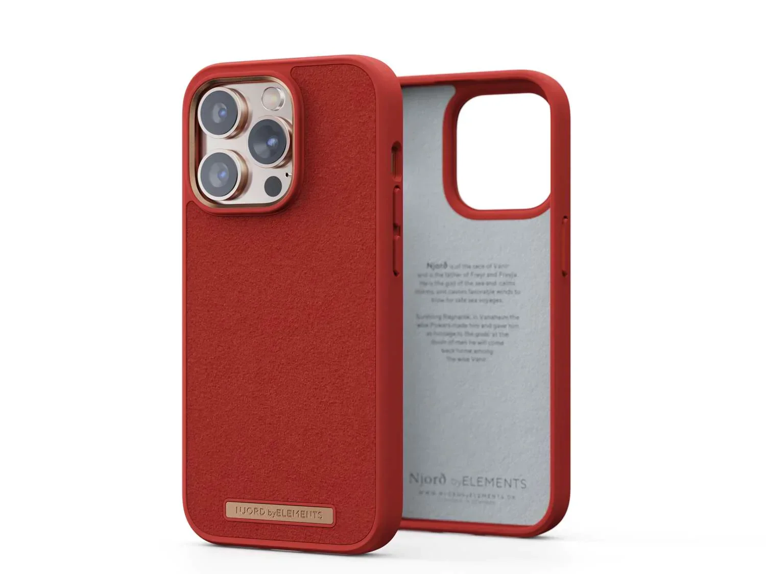 Husa de protectie Njord Suede Comfort+ pentru iPhone 14 Pro, Burnt Orange - Image 2